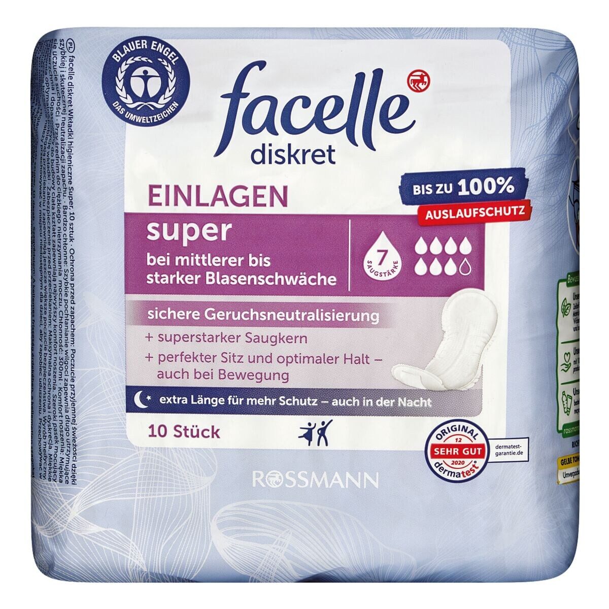 facelle Недержание мочи-Einlage super, 7, 10-St., Saugstärke 7