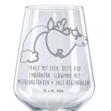 Mr. & Mrs. Panda Rotweinglas Einhorn Pegasus - Transparent - Geschenk, Spülmaschinenfeste Weingläs, Premium Glas, Spülmaschinenfest