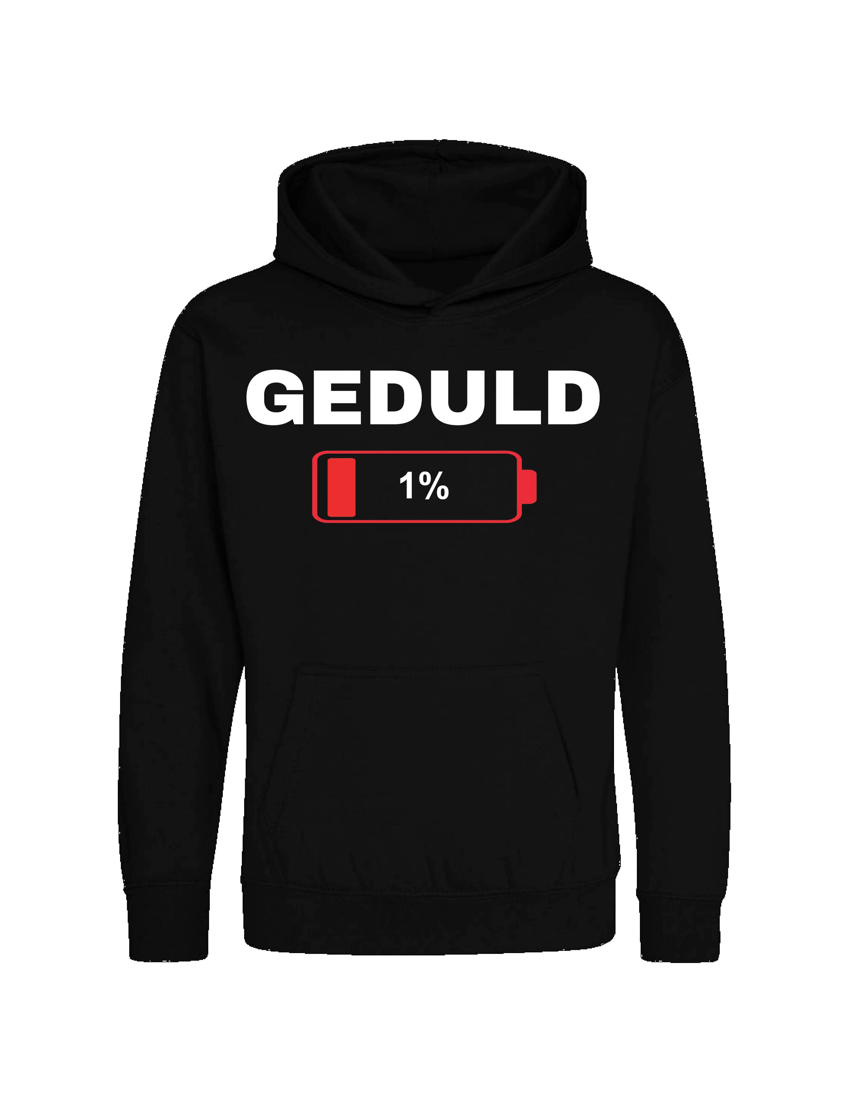 Kapuzenpullover "Geduld bei 1%" Kinder Hoodie Pullover stylisch lustig Print Statement