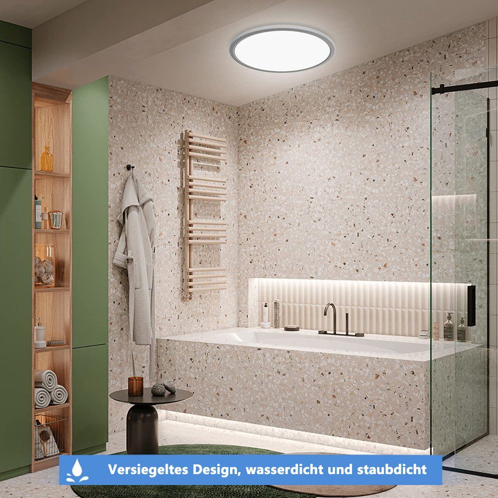 MUPOO Deckenleuchten LED mit Balkon Küche Badezimmer 6 Deckenleuchten Pendelleuchte, Fernbedienung,LED Kinderzimmer für Wohnzimmer RGB-Farben
