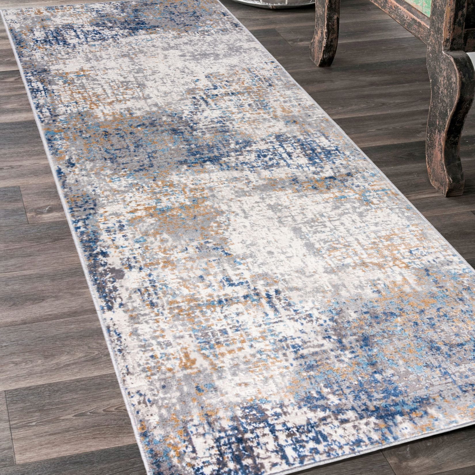 Mazovia Läufer Modern Abstrakt Beige Anthrazit Flur, Schlafzimmer, Diele, Fußbodenheizung – Bild 2 von 5