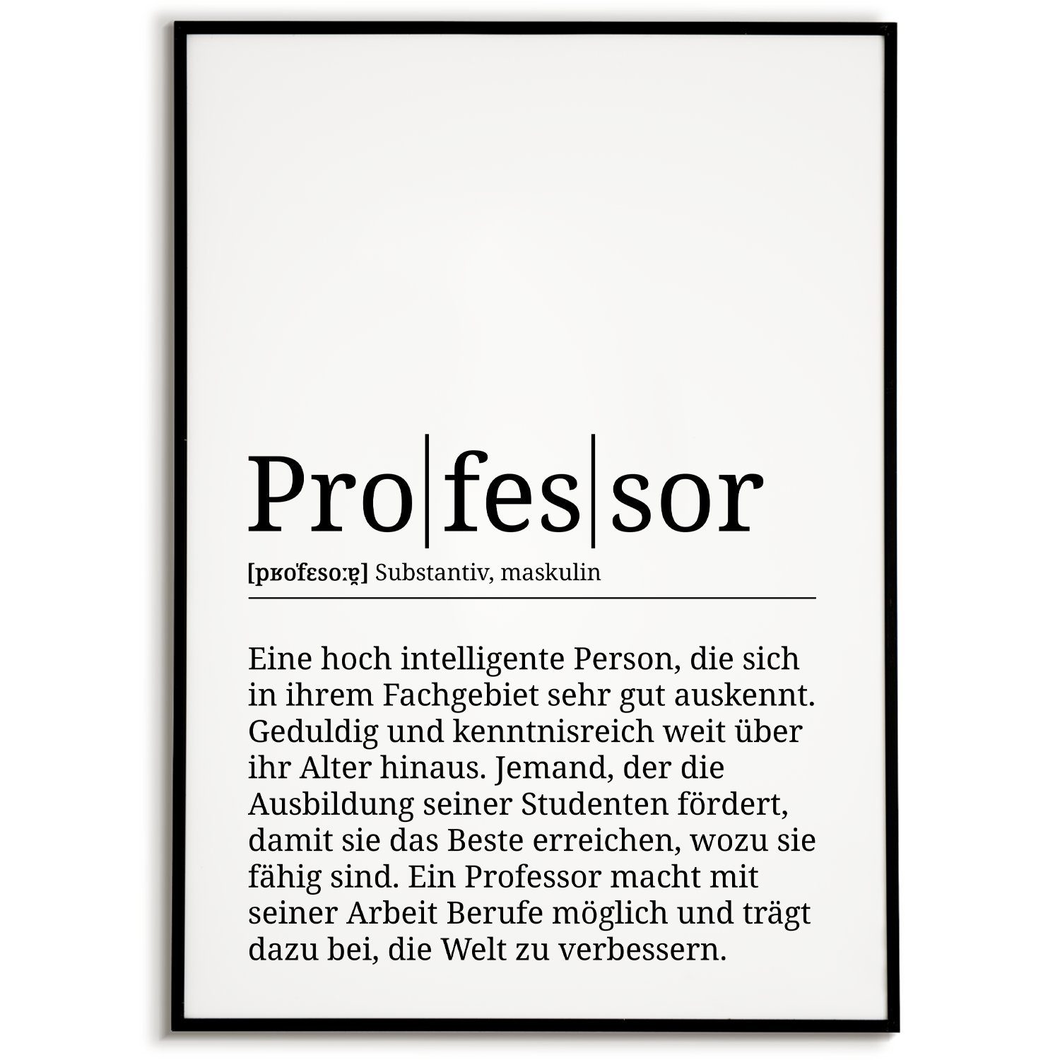 Tigerlino Poster Professor Definition Wandbild Universität Hochschule Geschenk