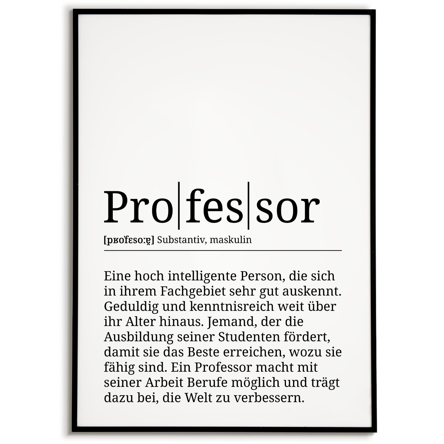 Poster Professor Definition Wandbild Universität Hochschule Geschenk
