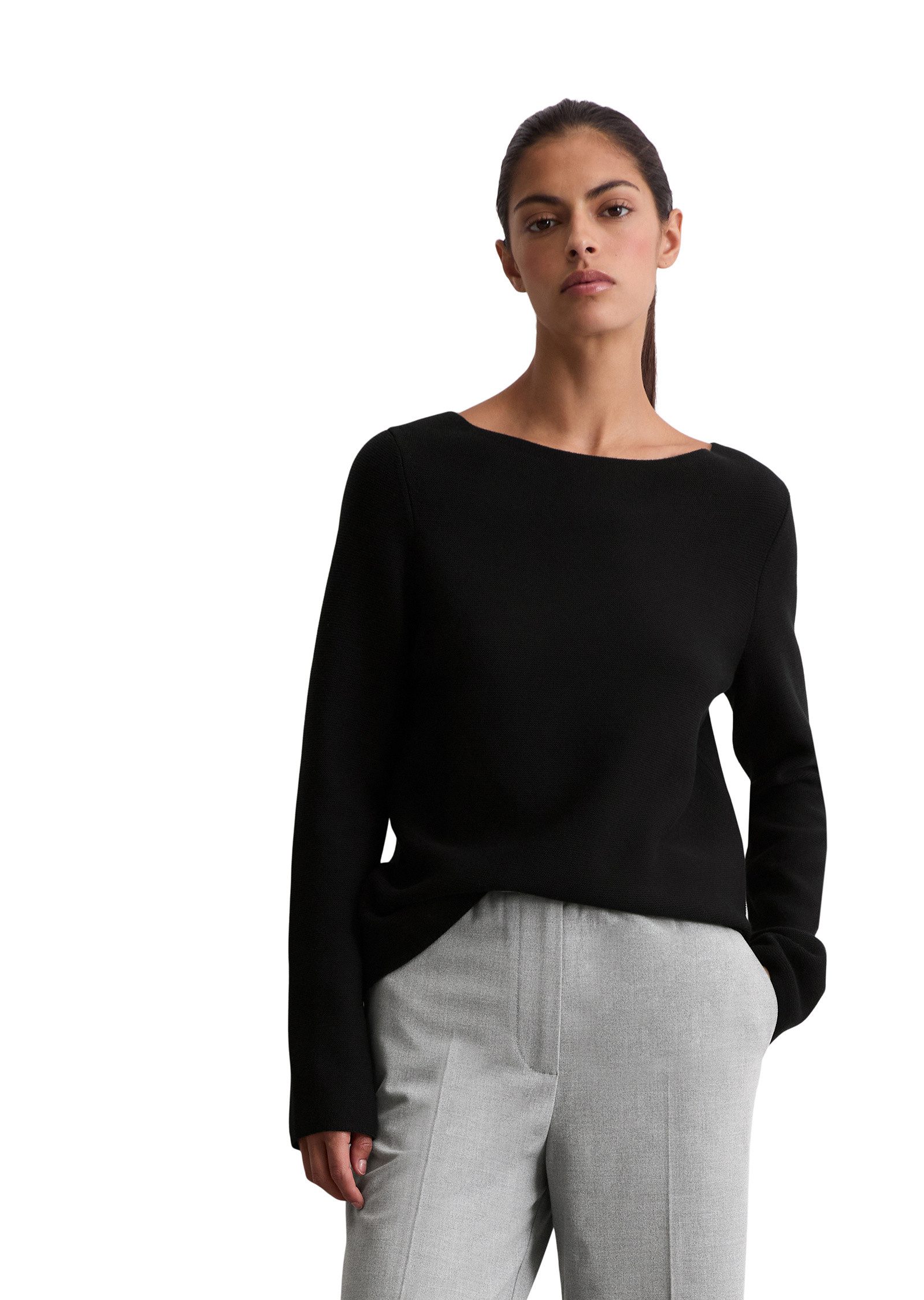 Marc O'Polo Rundhalspullover aus Bio-Baumwolle günstig online kaufen