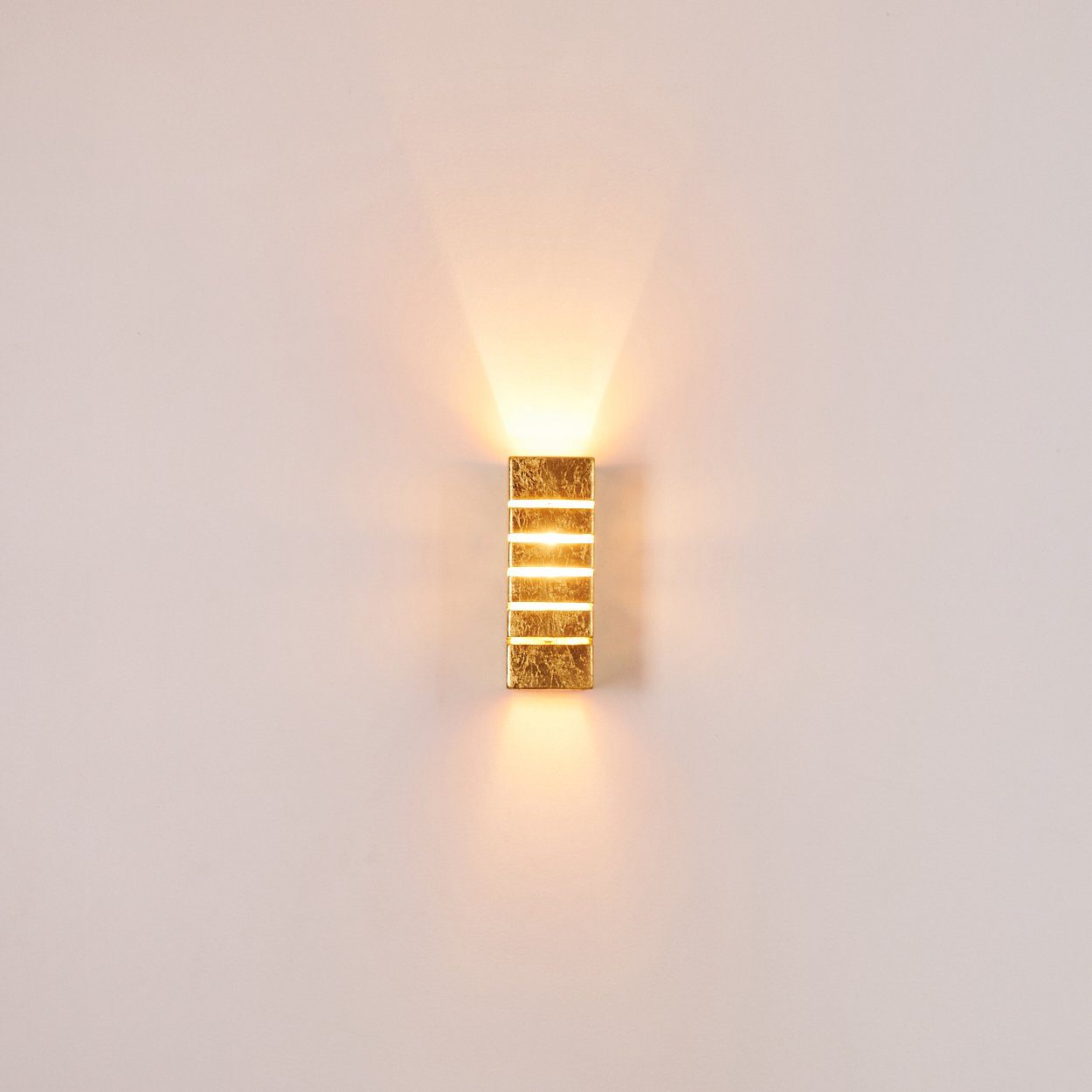 mit Blattgold-Optik Gold, Leuchtmittel, mit aus ohne Wandlampe Wandleuchte hofstein 1xE14, »Arnone« Innen Keramik in Lichtschlitzen,