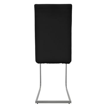 ML-DESIGN Stuhl Esszimmerstühle Ergonomische mit hoher Rückenlehne Polsterstuhl (2 St), 2x Küchenstühle Schwarz Kunstleder & C-förm Metallgestell 57x40x102cm