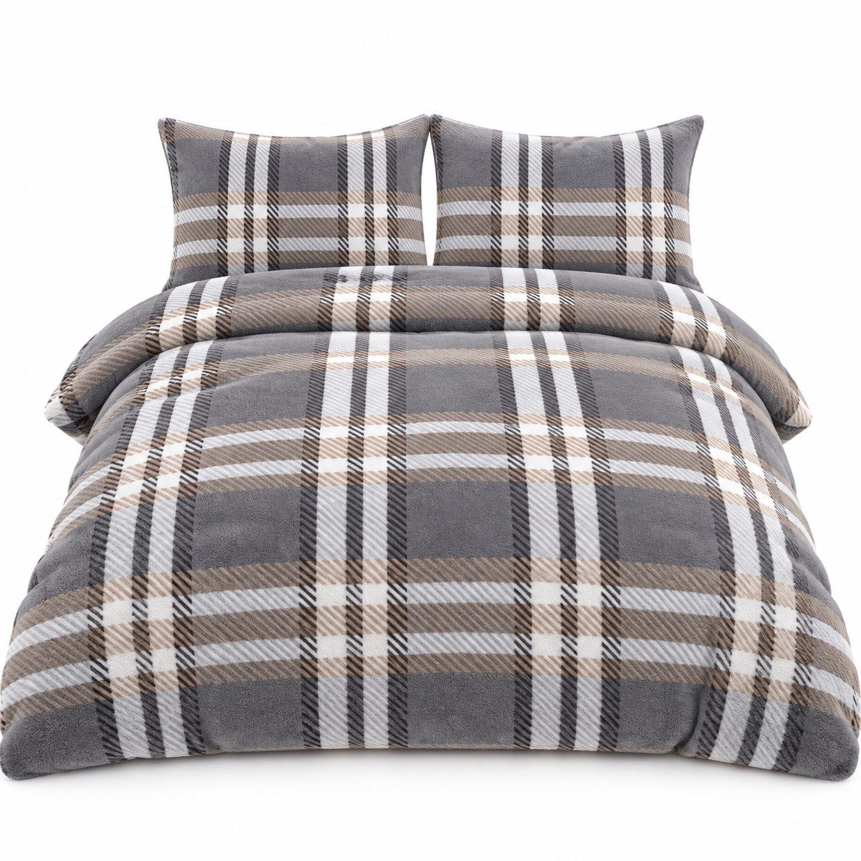 Leonado Vicenti Bettwäsche Winter Fleece wärmend, Fleece, 3 teilig, Fleece Thermo-Bettwäsche, weich zur Haut, kuschelig in der Nacht