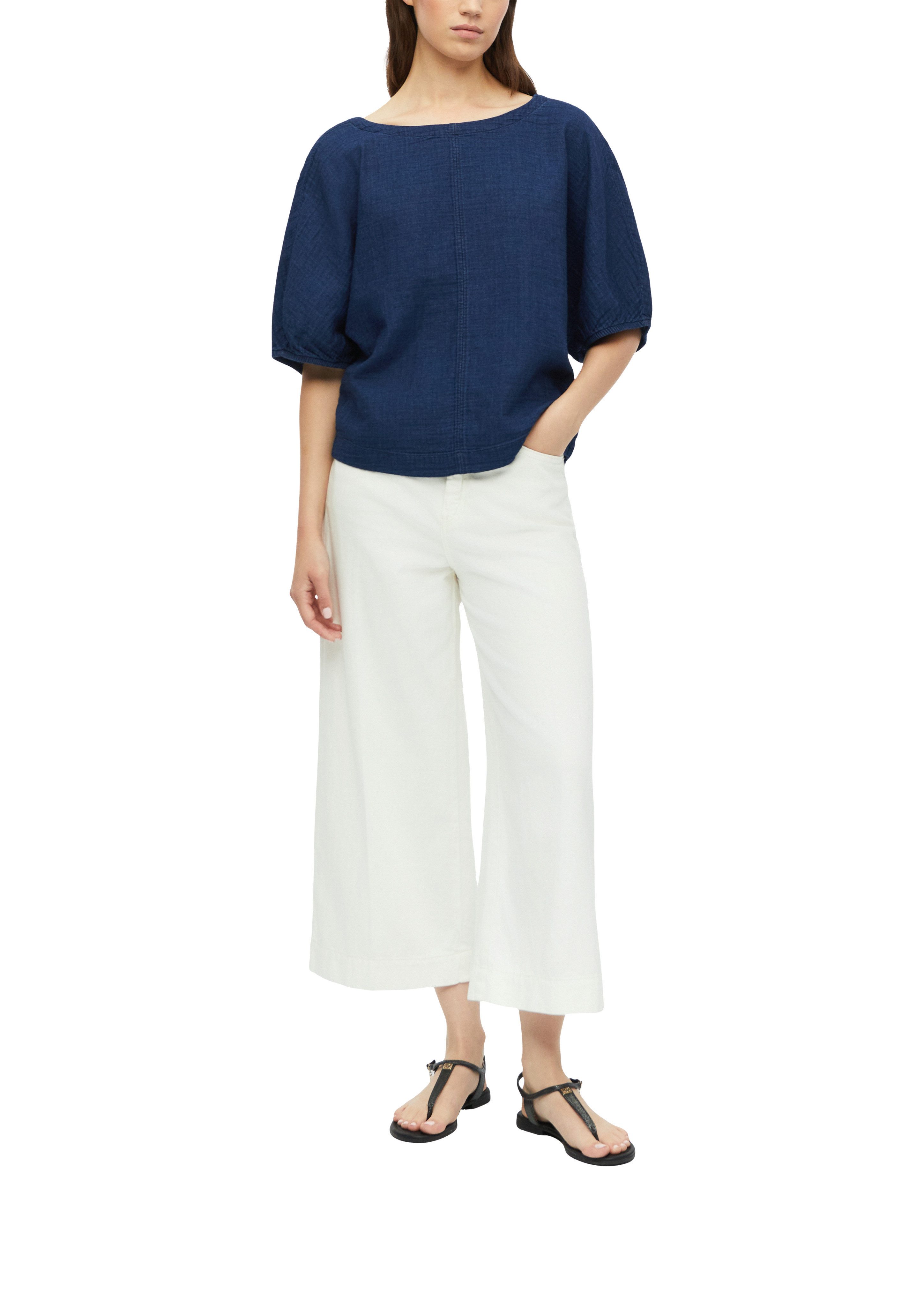 s.Oliver Kurzarmbluse Kurze Sommerblue im Jeans-Look – Bild 2 von 4