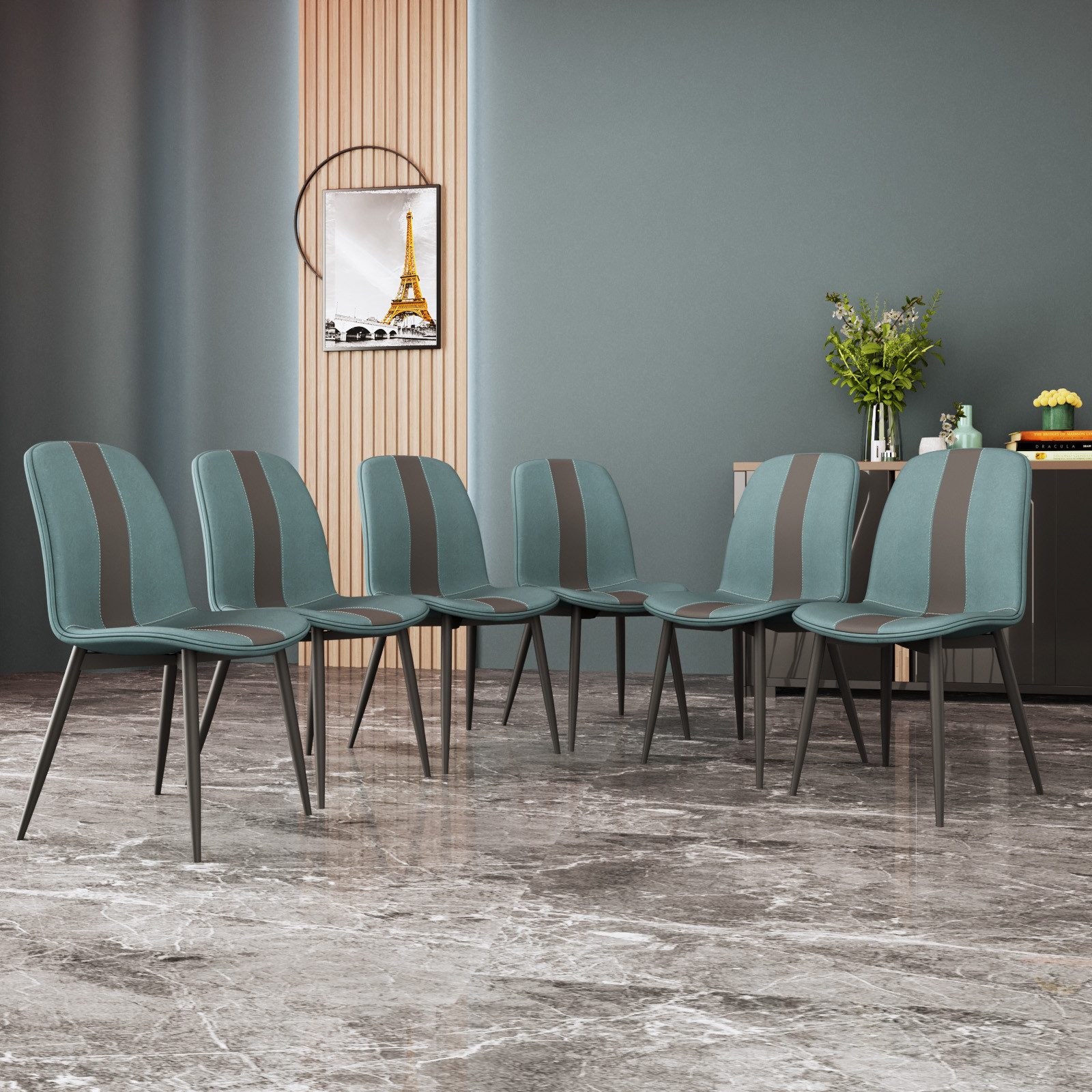 Mondeer Esszimmerstuhl Polsterstuhl, mit Metallbeinen, (6 günstig online kaufen