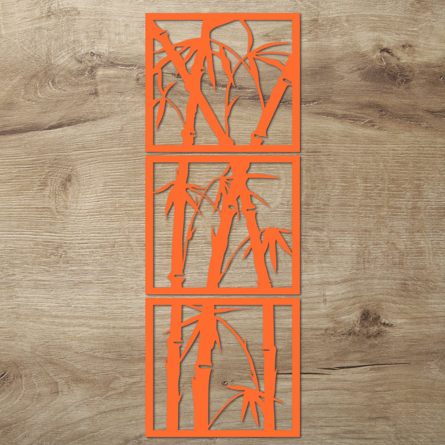 Bambus Wanddeko Wanddekoobjekt XXL Orange Holz Namofactur