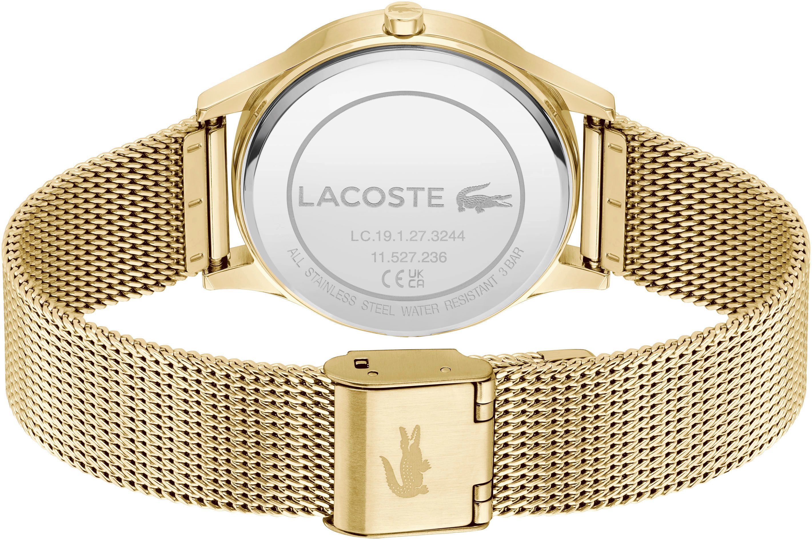 Lacoste Quarzuhr CROCODELLE 2001417, Armbanduhr, Damenuhr, Edelstahlarmband, analog