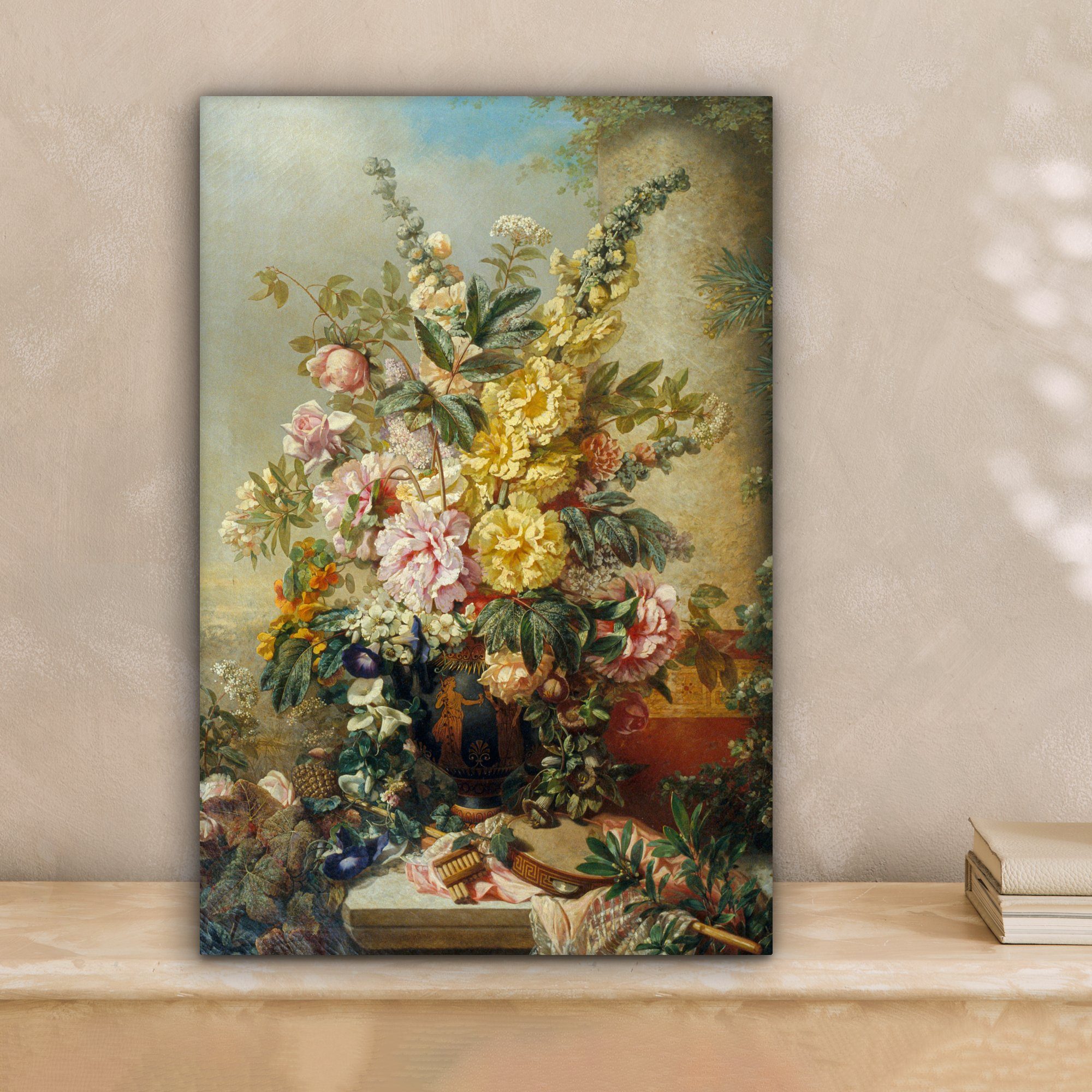 OneMillionCanvasses® Leinwandbild Große Vase mit Blumen günstig online kaufen