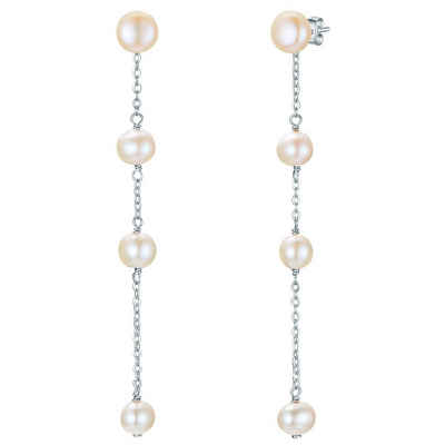 Valero Pearls Perlenohrringe silber, mit Süßwasser-Zuchtperle