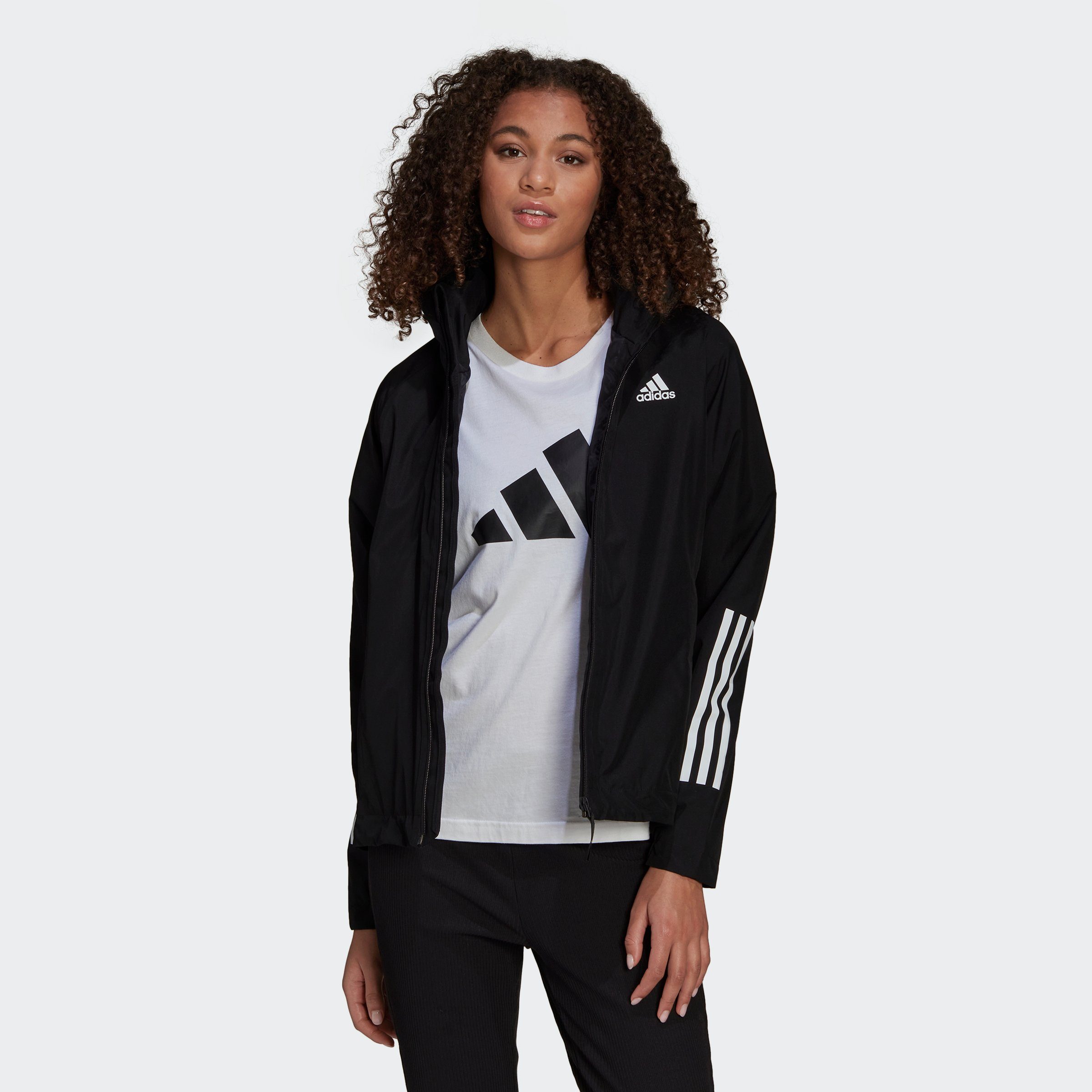 adidas Sportswear Black 3STREIFEN RAIN.RDY REGENJACKE Outdoorjacke BSC