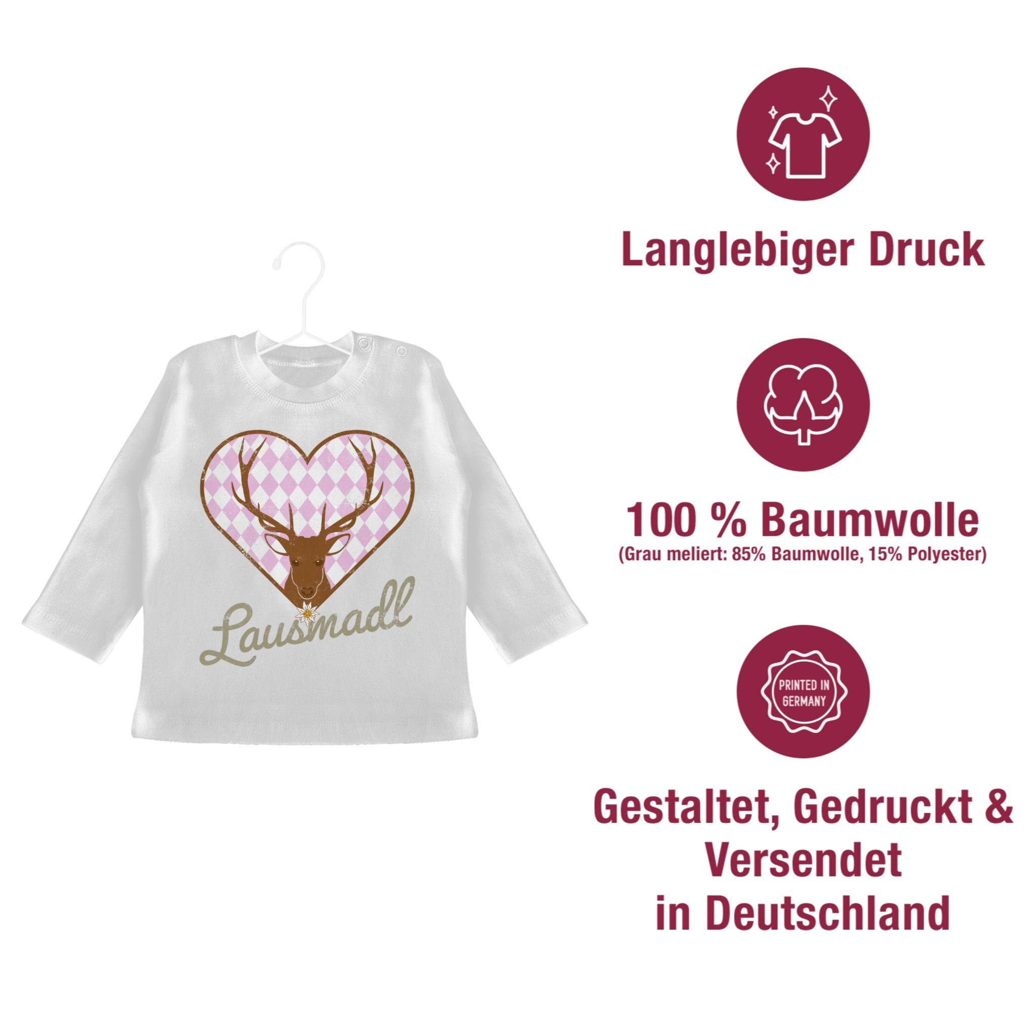 Baby Shirtracer Hirsch für T-Shirt Outfit Mode 1 Weiß Lausmadl Oktoberfest