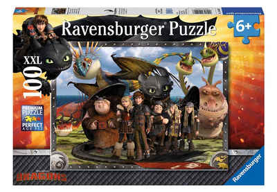 Ravensburger Puzzle »Dragons, Ohnezahn und seine Freunde«, 100 Puzzleteile, Made in Germany, FSC® - schützt Wald - weltweit