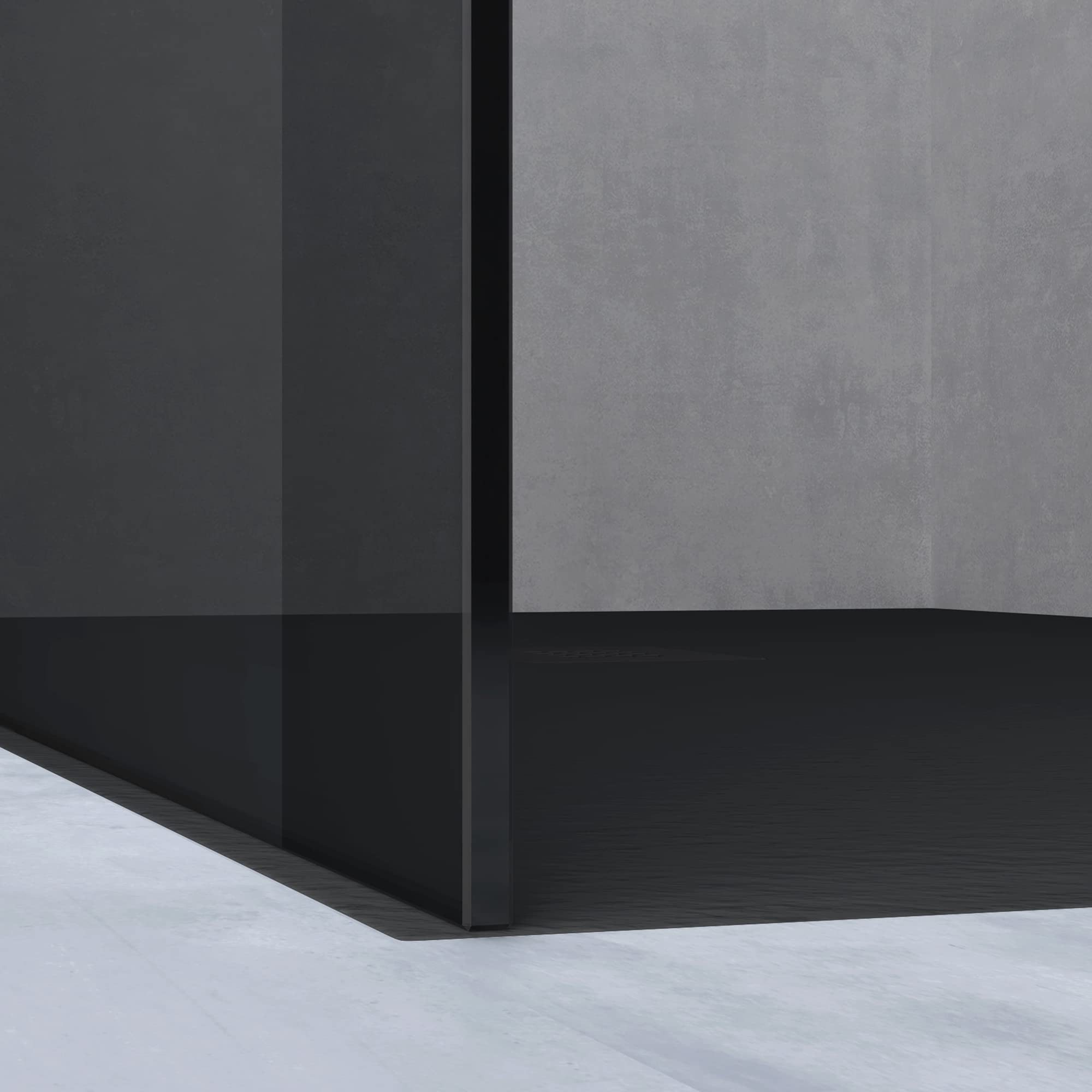 doporro Walk-in-Dusche Duschwand für Dusche Duschabtrennung schwarz Profil mit Nano Glas, Einscheibensicherheitsglas
