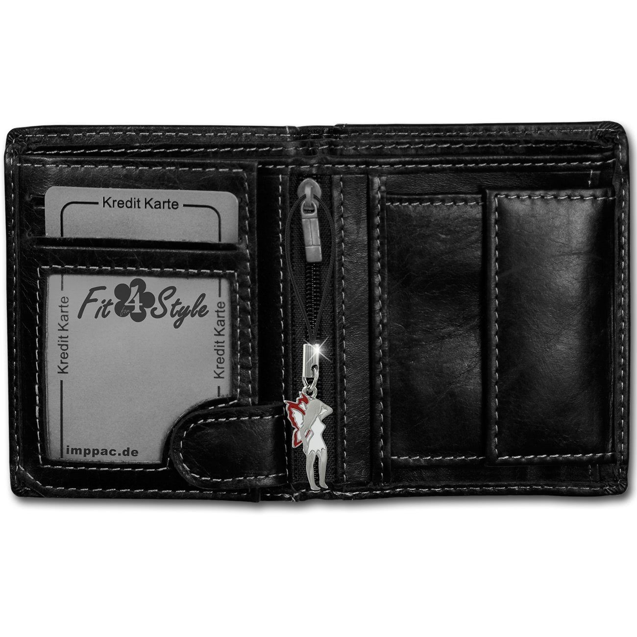 Wild Things Only !!! Geldbörse Wild Things Only RFID Blocker Brieftasche (Portemonnaie, Portemonnaie), Herren, Damen Portemonnaie Echtleder Größe ca. 9cm, schwarz