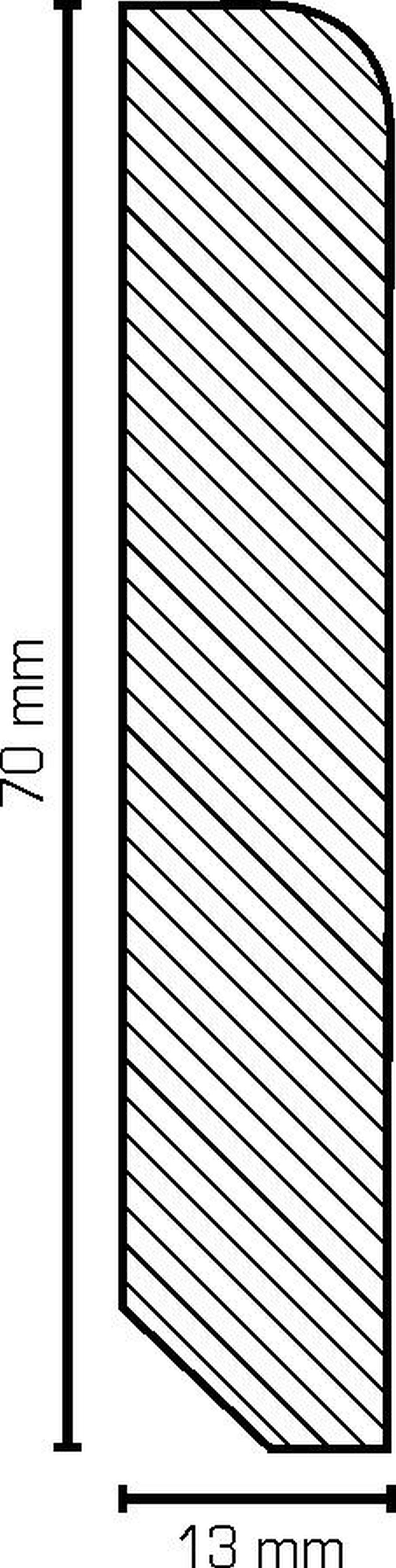 Südbrock Sockelleiste Sockelleiste weiß 13 x 70 Holz Buche Lackiert Fußleiste RAL 9010, L: 240 cm, H: 7 cm, 1-St.