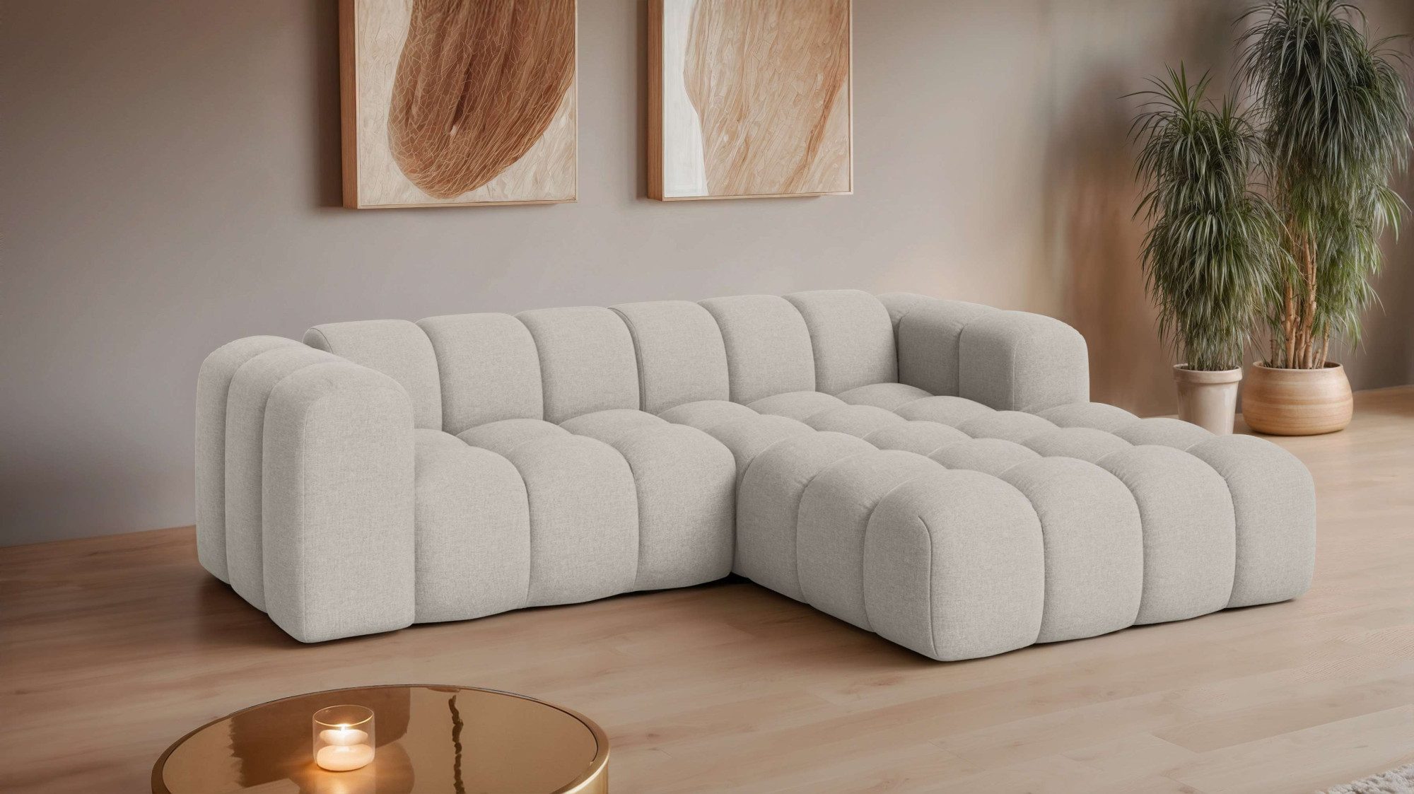 OTTO home Ecksofa KALLIE Design-Sofa mit Wellenunterfederung, Bubble-Optik, günstig online kaufen