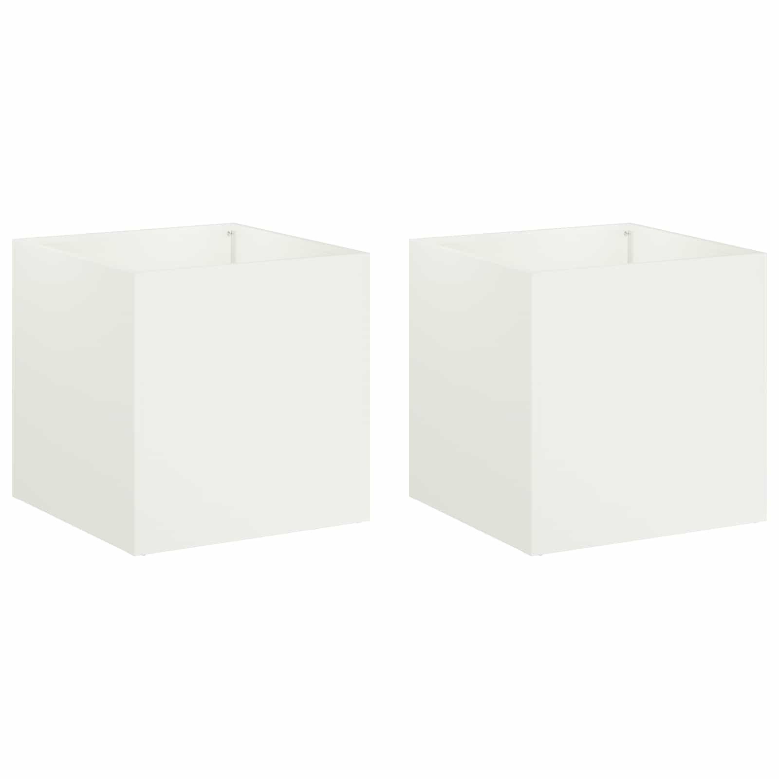 vidaXL Blumentopf Garten-Pflanzgefäß 2 stk. Weiß 45 x 45 x 45 cm (2 St)