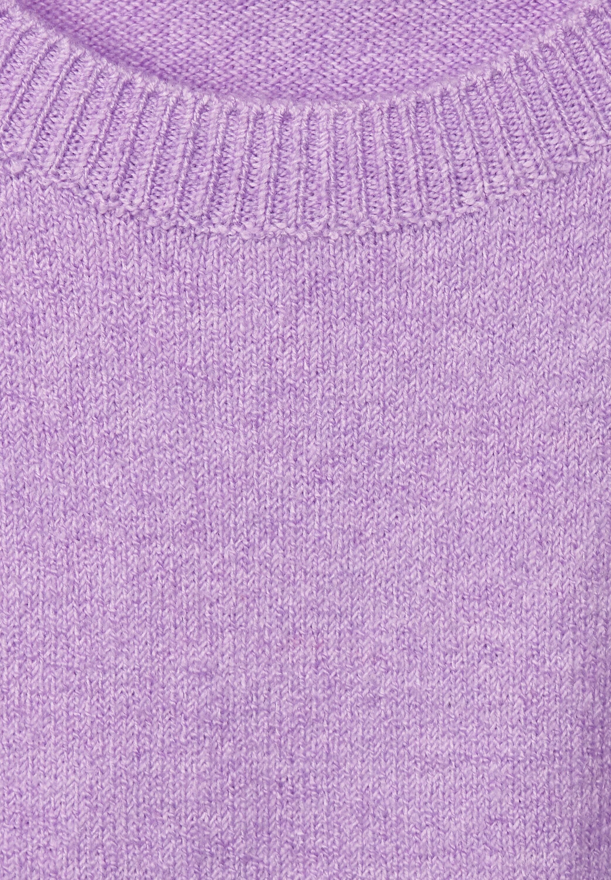 aus lilac ONE melange soft Materialmix pure elastischem Strickpullover STREET