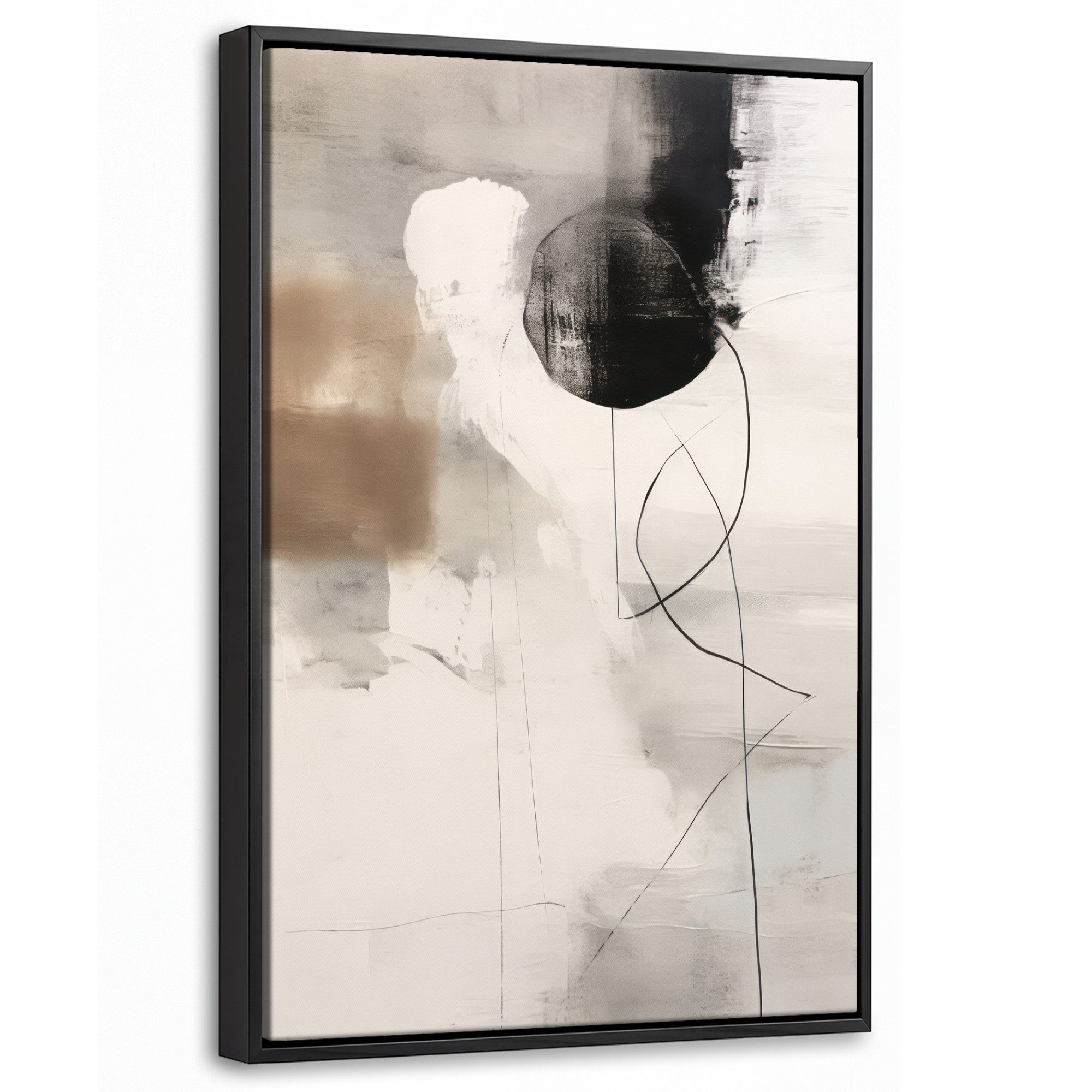 OneMillionCanvasses® Leinwandbild mit Rahmen - Abstrakte Kunst - Grau - Industriell, Fotodruck (1 St), Deko für Wohnzimmer Schlafzimmer Küche 20x30cm