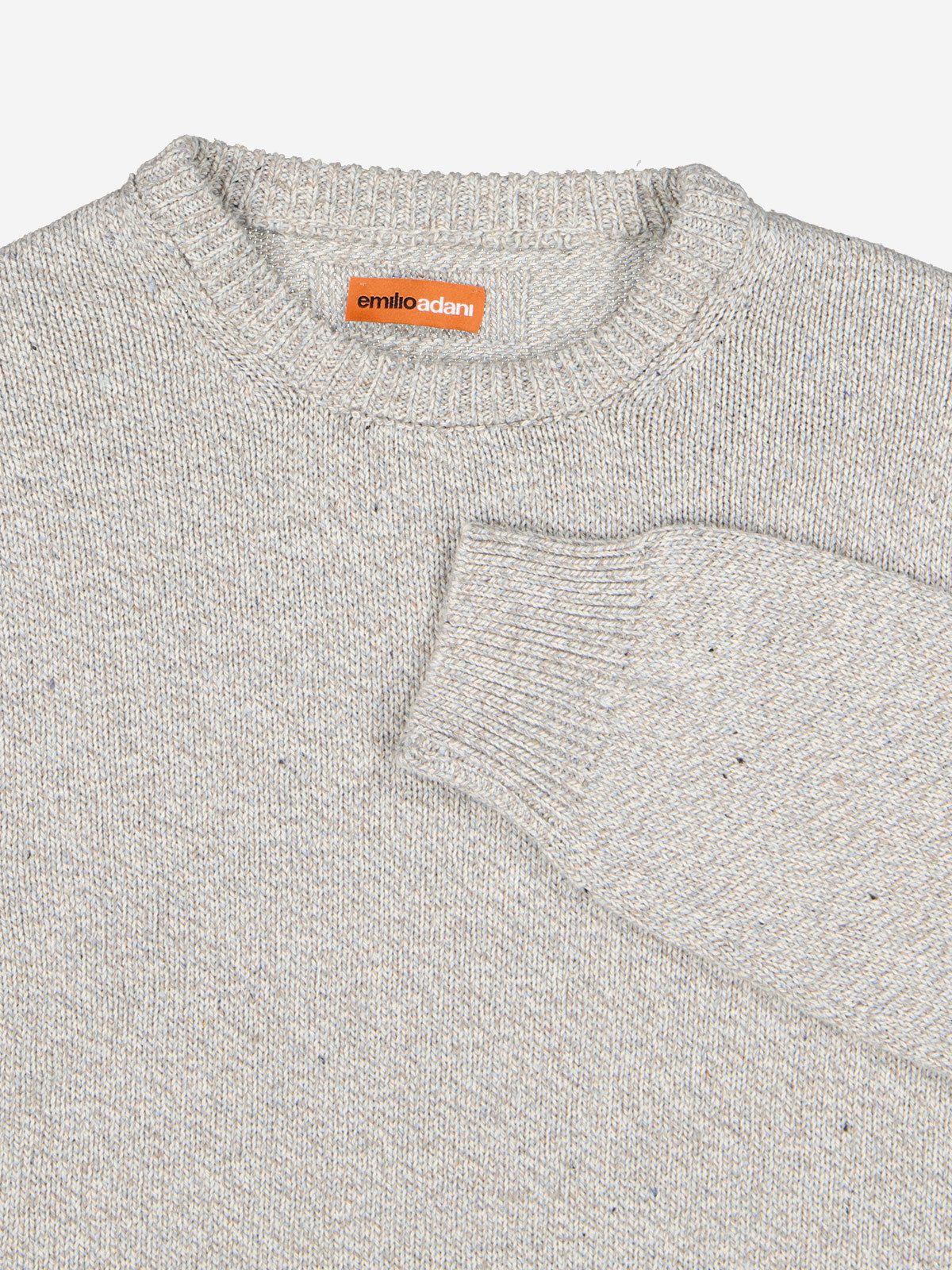 emilio adani Rundhalspullover Herren Pullover aus italienischer Baumwolle, Silbergrau