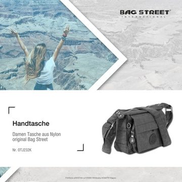 BAG STREET Handtasche Bag Street Damen Handtasche Abendtasche, Damen, Jugend Tasche aus Crinkle Nylon in grau, ca. 17cm Breite