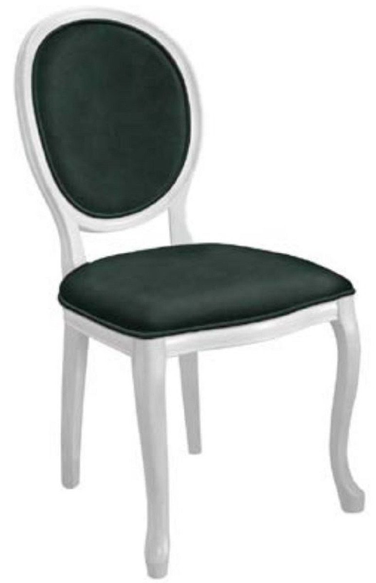 Esszimmer Set Stühle Möbel im Esszimmerstuhl Barockstil Esszimmerstuhl Casa Barock Handgefertigte - - Padrino 6 Barock Grün Weiß Küchen /