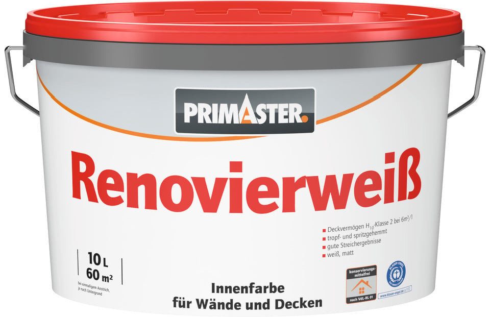 Primaster Wandfarbe Primaster Renovierweiß Wandfarbe