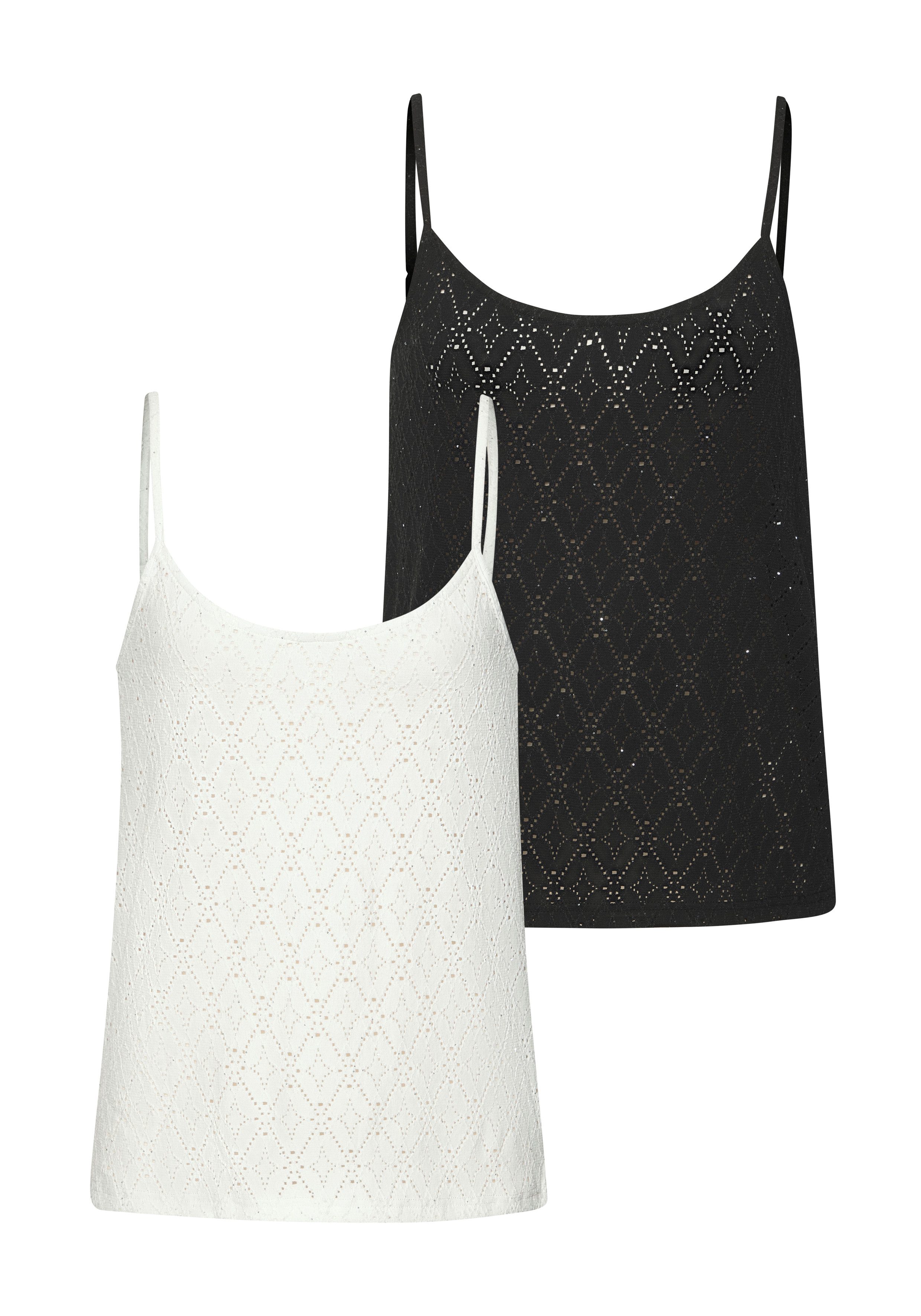 LASCANA Spaghettitop mit funkelnden Pailetten (2er-Pack) aus hochwertiger A günstig online kaufen