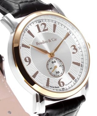 Boudier&Cie Quarzuhr Elegante Herrenuhr aus Edelstahl - IPG Gold Quarzw