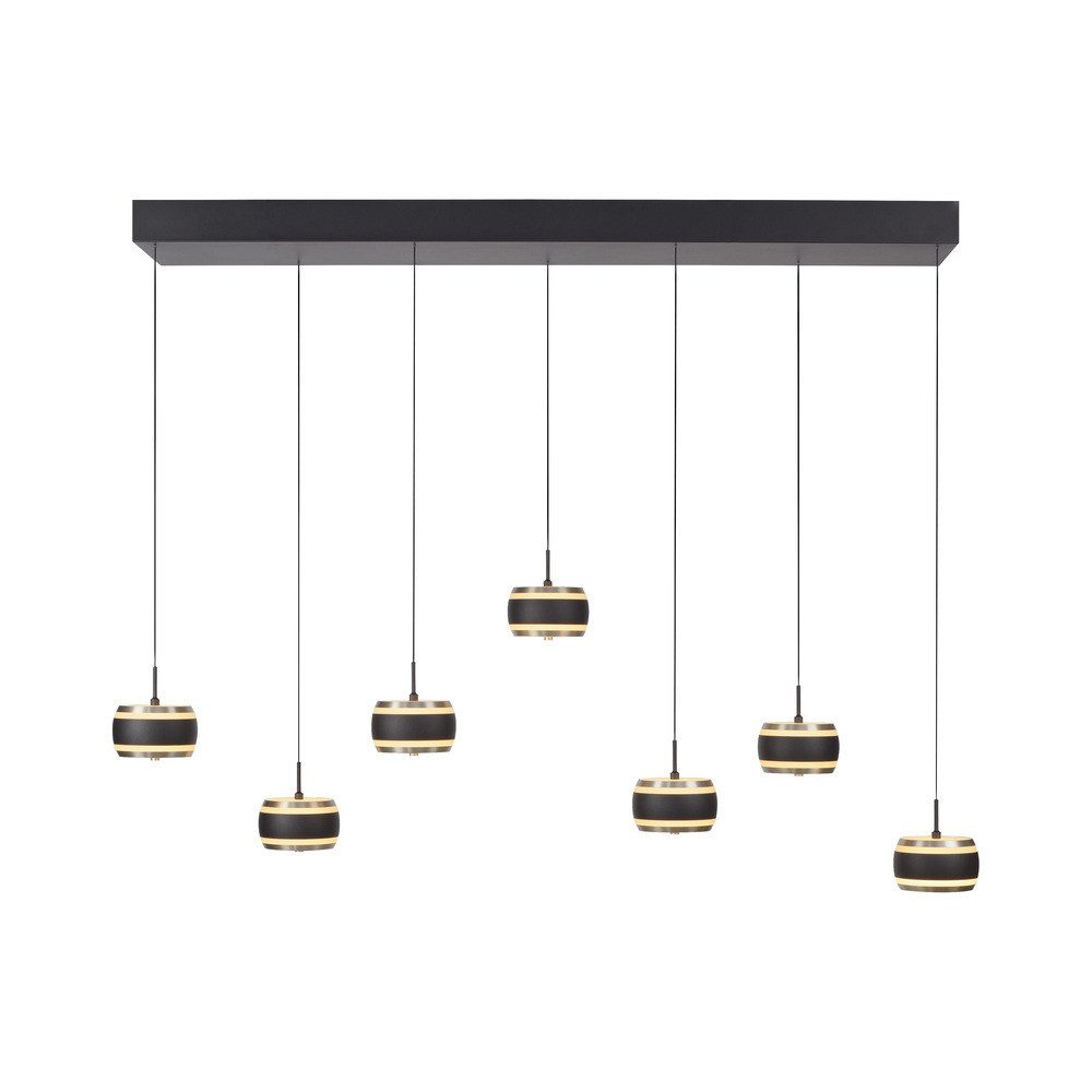 Paul Neuhaus LED Pendelleuchte Pendellampe PURE Falling Rings, Dimmfunktion, höhenverstellbar, CCT, 7x LED Board / 8W, warmweiß-kaltweiß, manuell höhenverstellbar Comfort Lift, rund