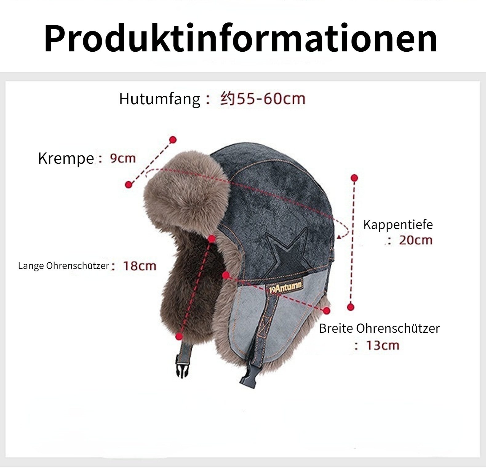 Blusmart Plüschmütze Unisex-Wintermütze (Winddicht, mit Fleece gefüttert un günstig online kaufen