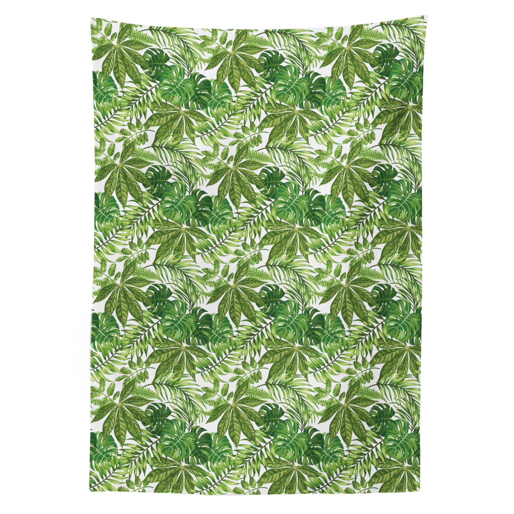 Abakuhaus Tischdecke Farbfest Waschbar Für den Außen Bereich geeignet Klare Farben, Palmblatt Dschungel-Laub-Eco