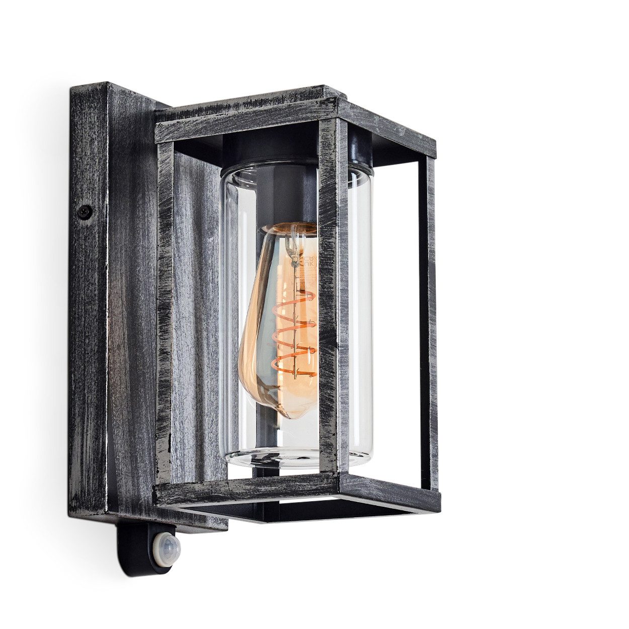 hofstein Außen-Wandleuchte Außenleuchte mit Bewegungsmelder aus Metall/Glas günstig online kaufen