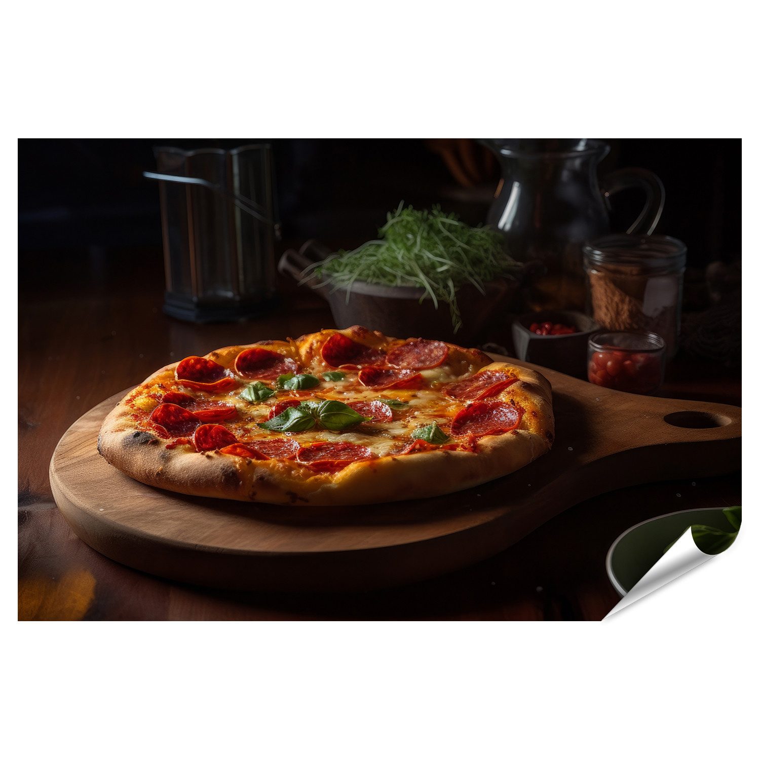 Poster Heiße Pizza Gastro Italiener Restaurant Pizzeria Bilder