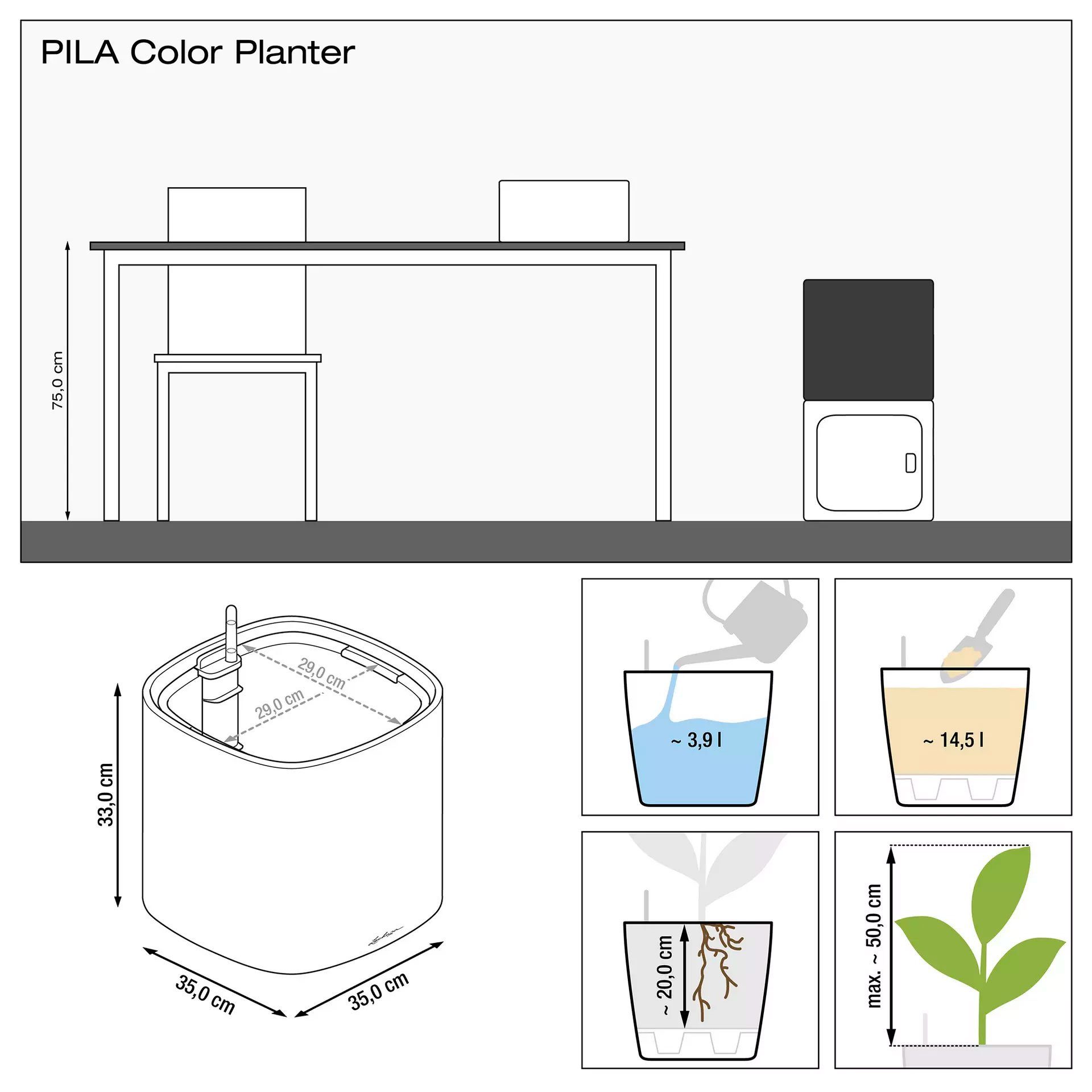 Pila Planter Lechuza® Pflanzkübel Color schiefergrau