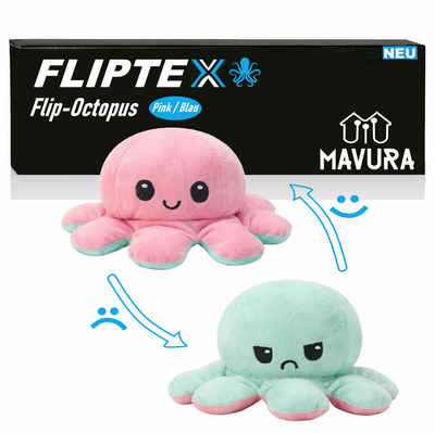 MAVURA Kuscheltier FLIPTEX Flip Octopus Doppelseitiger Oktopus Plüschtier Kuscheltier (Reversible Octopus umdrehbarer Oktopus Geschenk pink blau), Plüsch Stimmung Stofftier Krake Stimmungsbarometer Іграшки
