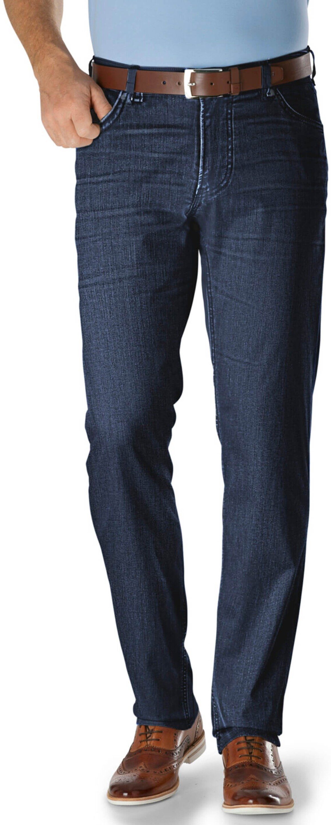Regular-fit-Jeans EUREX BY BRAX Stretch-Jeans Luke blau