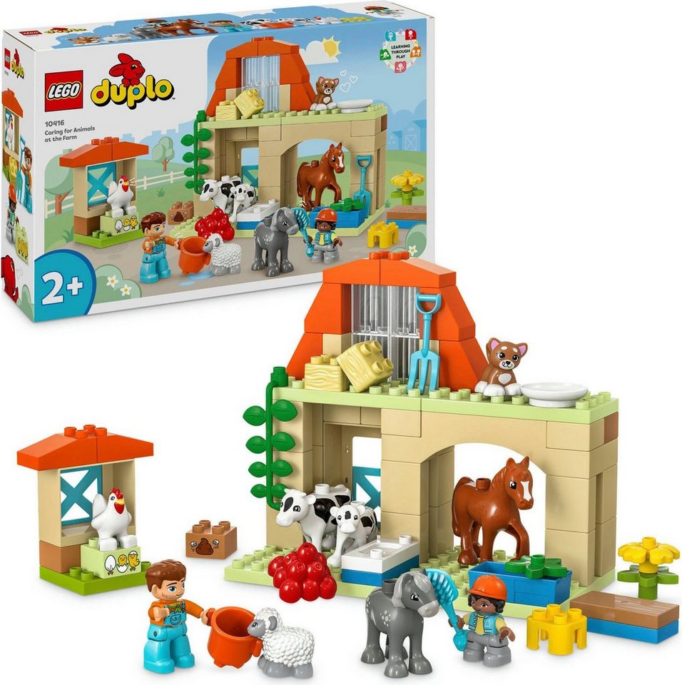 LEGO® Konstruktionsspielsteine Tierpflege auf dem Bauernhof (10416), LEGO  DUPLO Town, (74 St), Made in Europe, Enthält 74 Teile