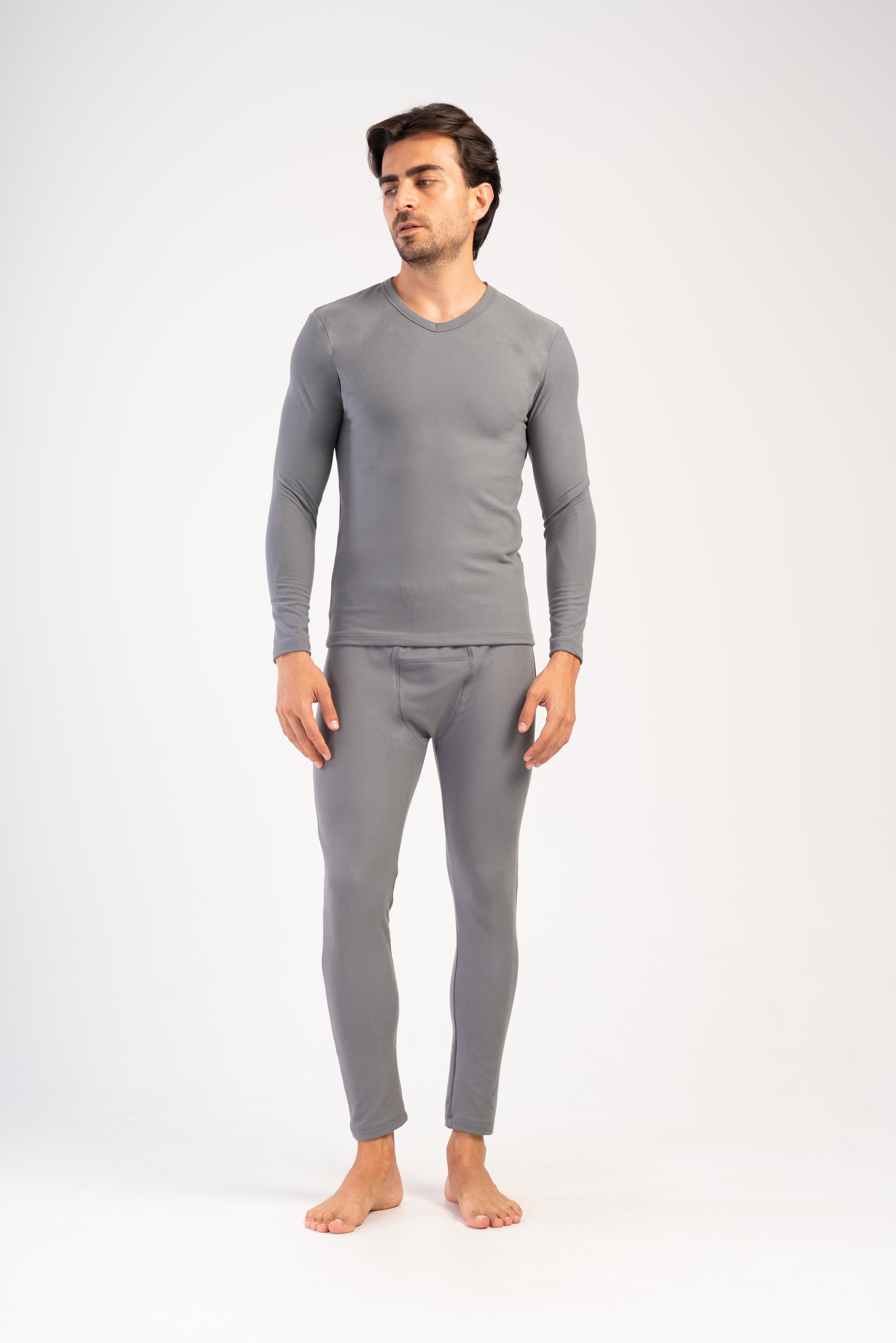 C&CITY Blusentop Herren Thermo V-Ausschnitt Langarm Unterwäsche Set