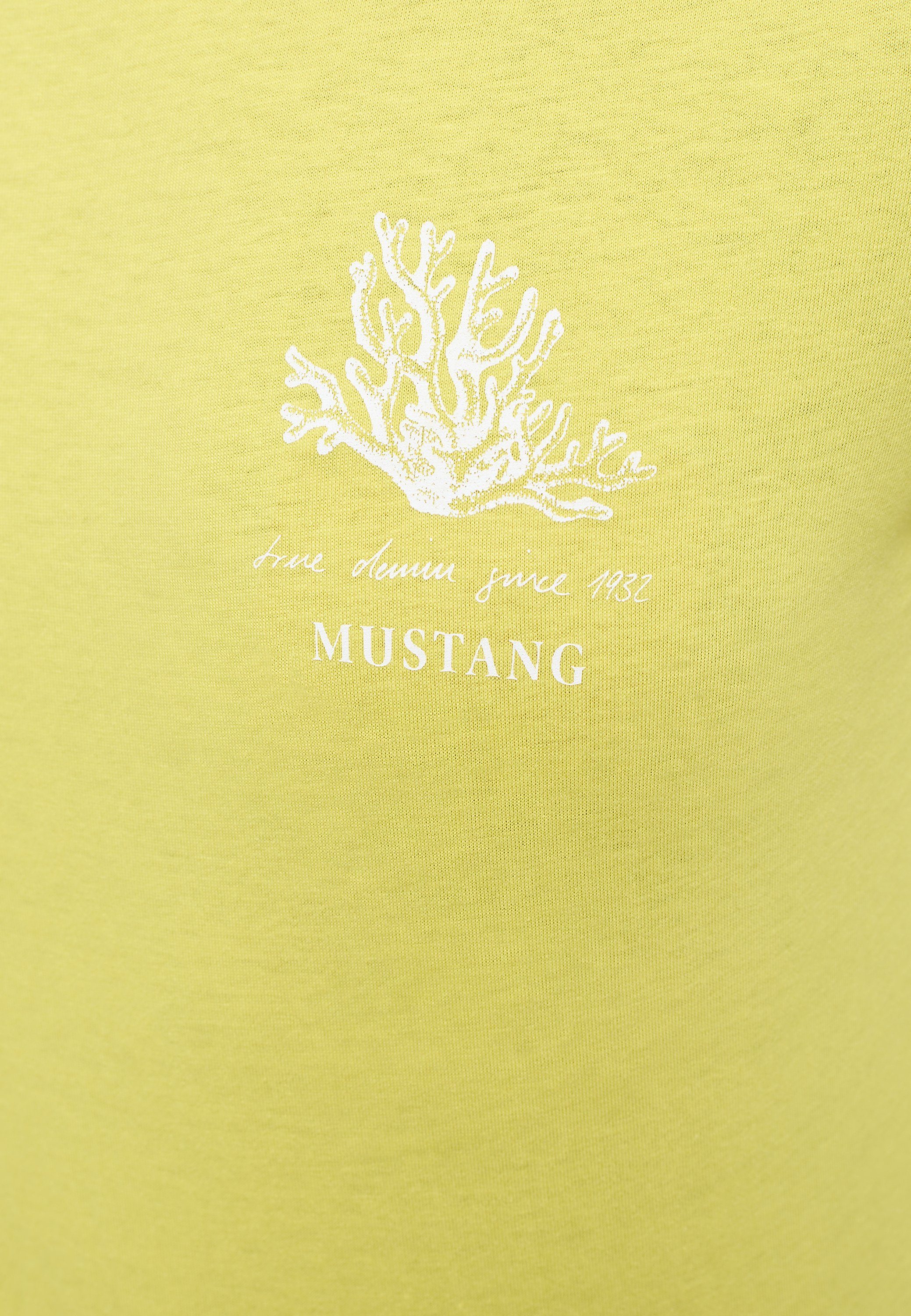 MUSTANG Kurzarmshirt grüngelb T-Shirt T-Shirt Mustang