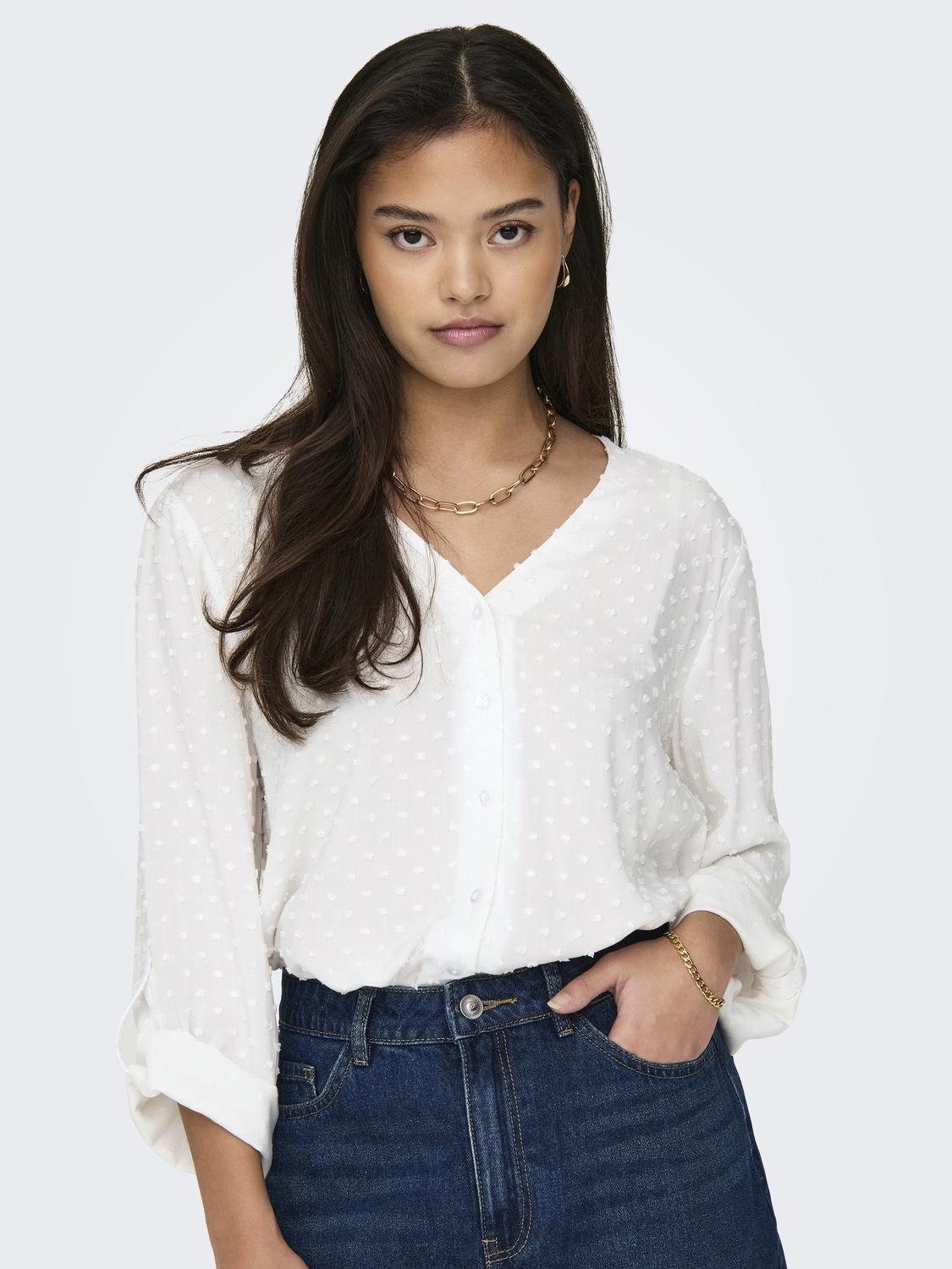 JACQUELINE de YONG Blusenshirt Haifischkragen Knopfleiste günstig online kaufen