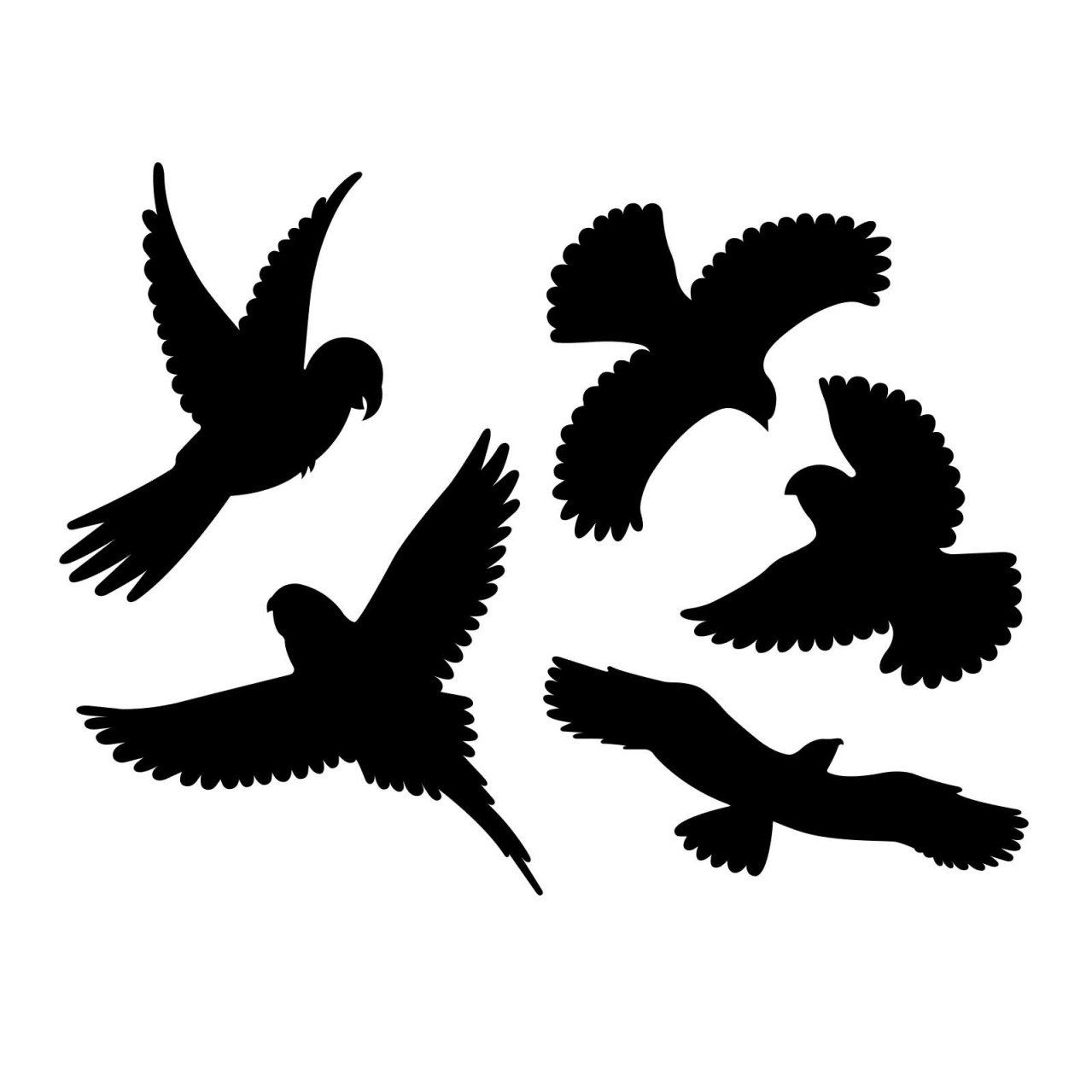 Gardigo Aufkleber Gardigo Vogel Silhouetten 5 er Set