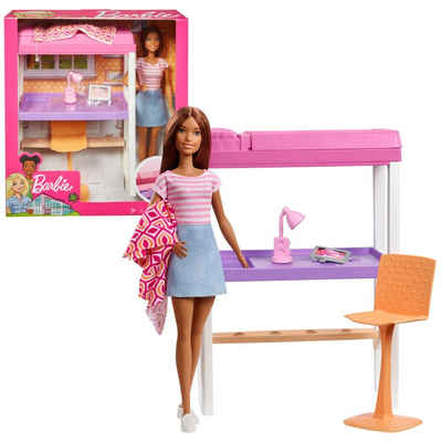 Mattel® Puppenhausmöbel »Etagen-Bett Schreibtisch und Puppe Barbie Mattel FXG52 Möbel Einrichtung«