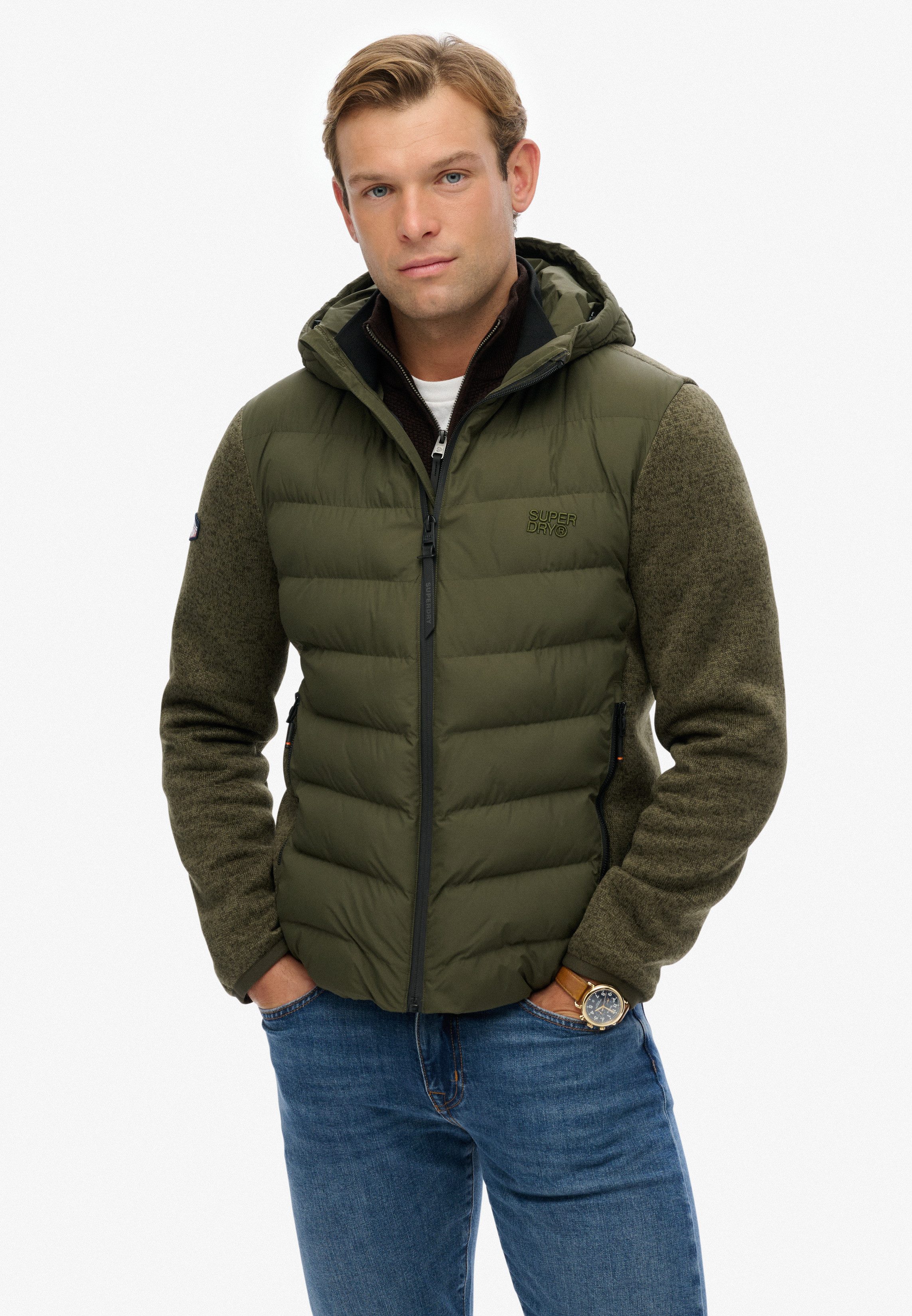 Superdry Steppjacke HOODED STORM KNIT HYBRID günstig online kaufen