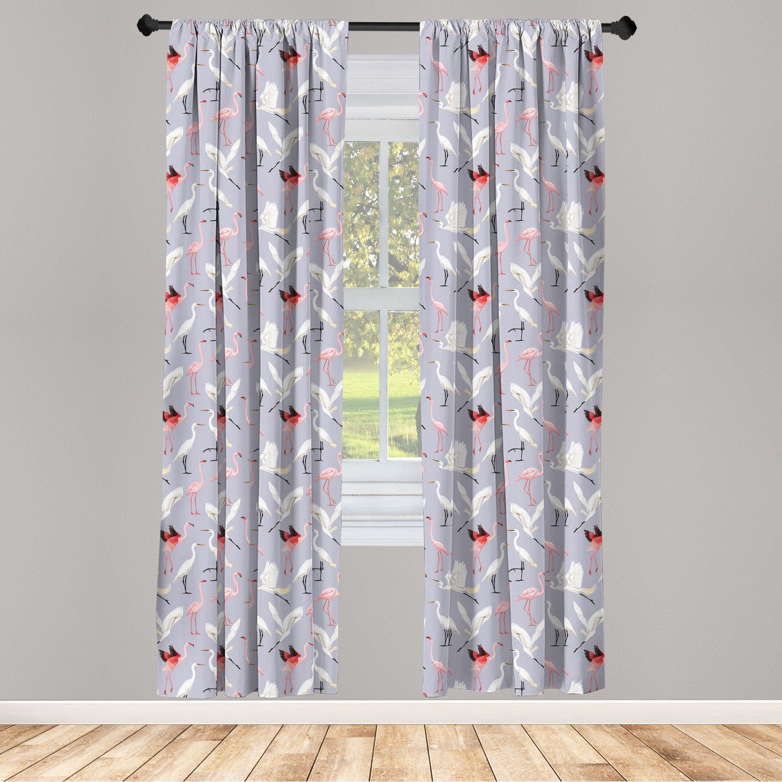 Gardine »Vorhang für Wohnzimmer Schlafzimmer Dekor«, Abakuhaus, Flamingo  Fliegen Tropical Vogel-Motiv online kaufen | OTTO