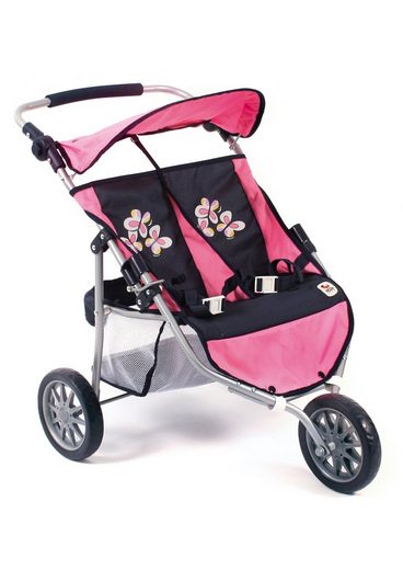 CHIC2000 Puppen-Zwillingsbuggy »Jogger, Pink Checker«